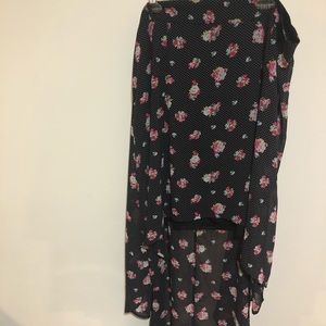 Floral high low maxi skirt